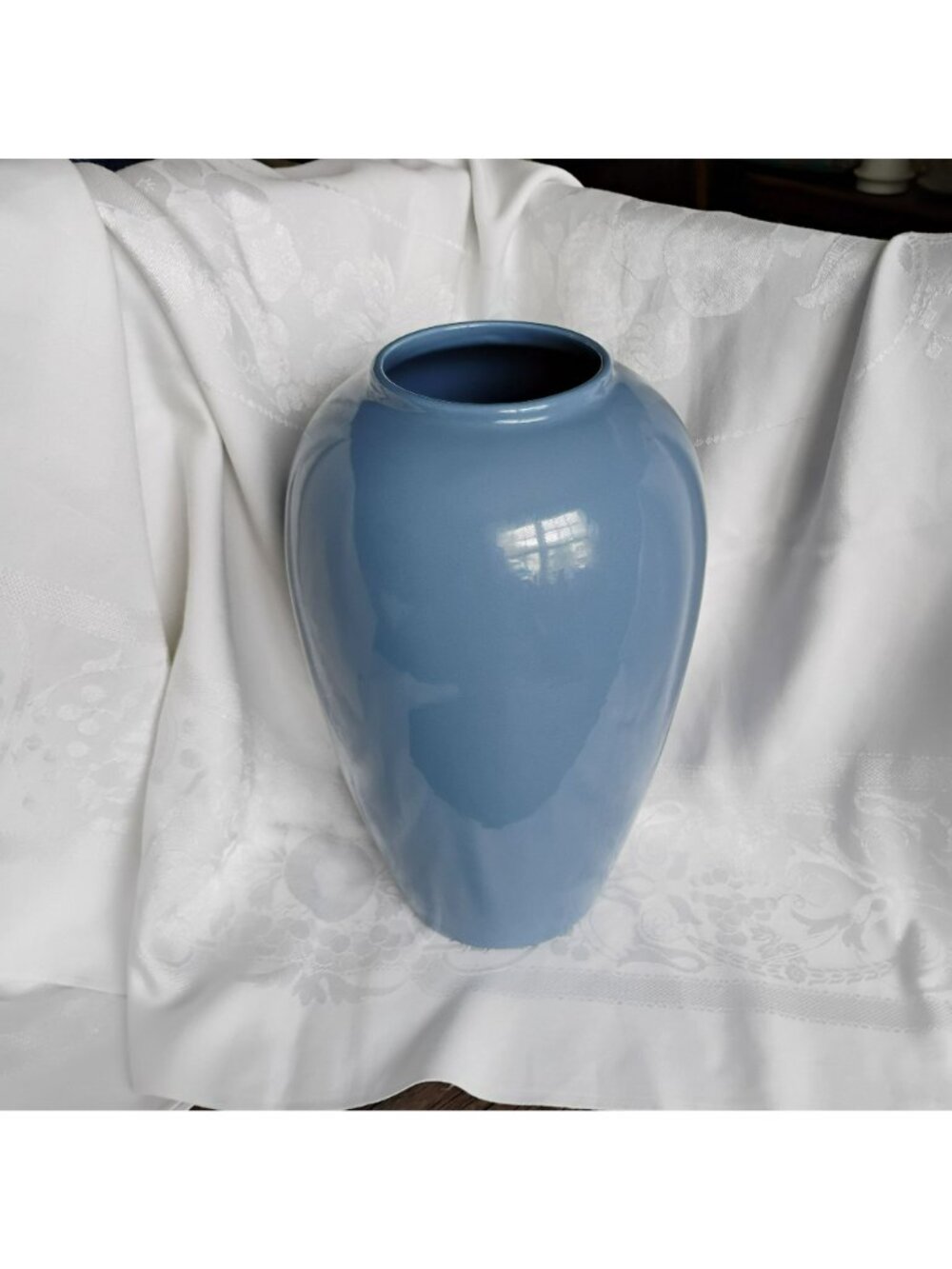 Vintage Royal Haeger Blue Vase 13" #4304 Postmodern Art Deco Revival Ceramic - Picture 9 of 10